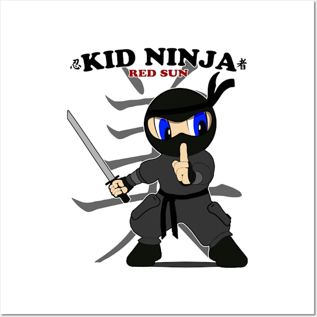 Kid Ninja Red Sun - Anime Manga Wall Art by amarth-drawing